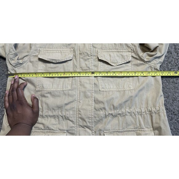 Gap Utility Jacket Women’s Medium Button Snap Beige Khaki Chore Coat - Picture 4 of 9